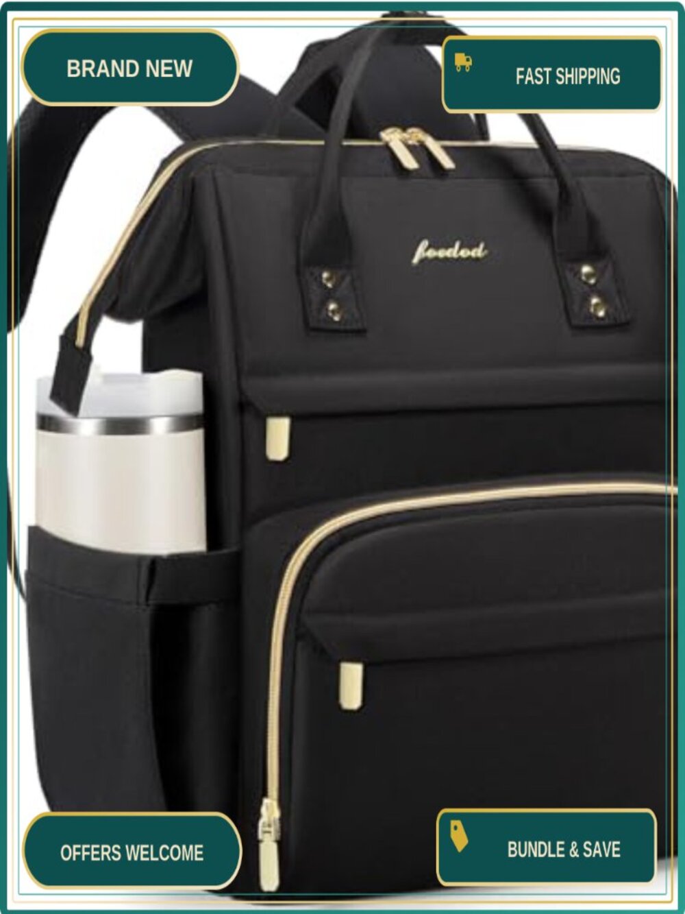 Womens Laptop Backpack 15.6 inch Compartment Waterproof Nylon Professional